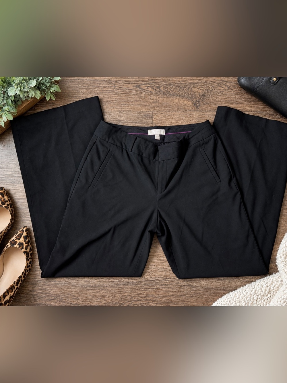 Banana Republic Black Women's Trousers - Straight Leg Office Pants
